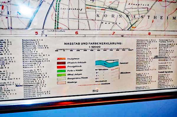 Straßenplan Ludwigsburg gedruckt 1942 mit einigen geänderten Straßennamen 1945/46